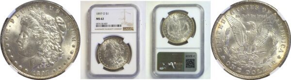 1897-O  Morgan Dollar.  -  NGC MS-62