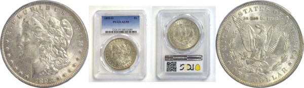 1893-O.  Morgan Dollar.  -  PCGS. AU-55.