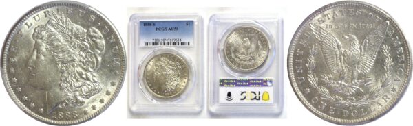 1888-S.  Morgan Dollar.  -  PCGS. AU-58.