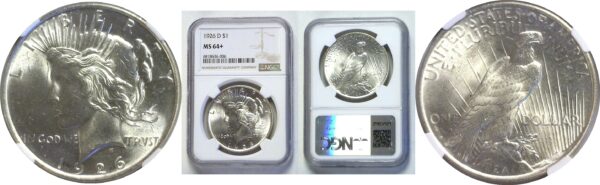 1926-D.  Peace Dollar.  -  NGC. MS-64+.