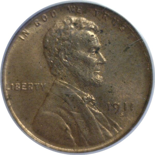 1911-S  Lincoln Cent - PCGS. MS-63. RB. - Image 2