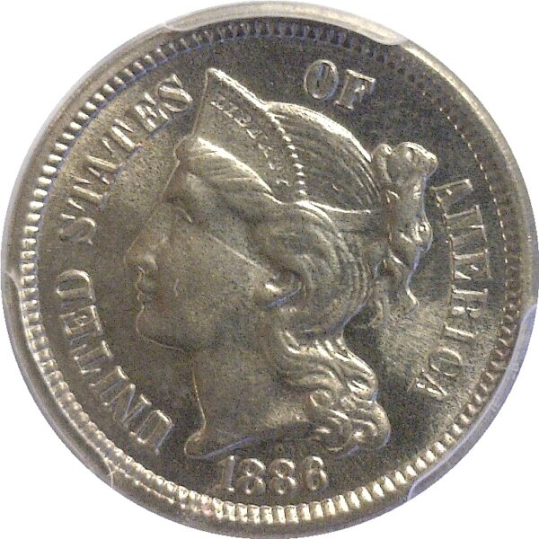 1886  Nickel Three Cent.  -  PCGS PR-66. - Image 2