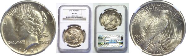 1921.  Peace Dollar.  -  NGC. MS-63.