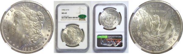1902-S  Morgan Dollar.  -  NGC MS-63. CAC