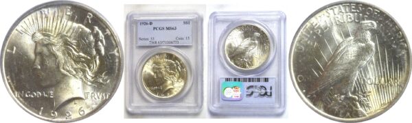 1926-D.  Peace Dollar.  -  PCGS. MS-63.