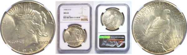 1934-S.  Peace Dollar.  -  NGC. MS-63.