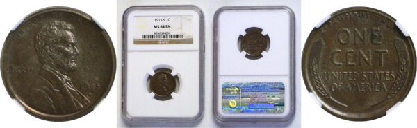 1915-S  Lincoln Cent.  -  NGC MS-64. BN.