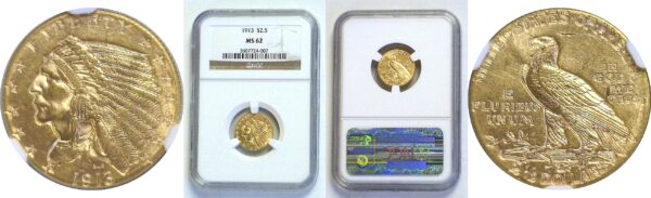 1913 $2 1/2 Indian.  -  NGC MS-62.
