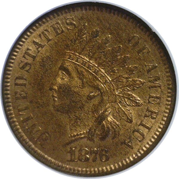 1876.  Indian Head Cent.  -  NGC. MS-65. RB. - Image 2