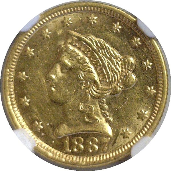 1887. $2 1/2 Liberty.  -   NGC. AU-58. - Image 2
