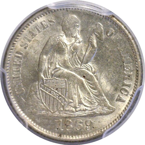 1869-S.  Seated Liberty Dime.  -  PCGS. MS-62. - Image 2