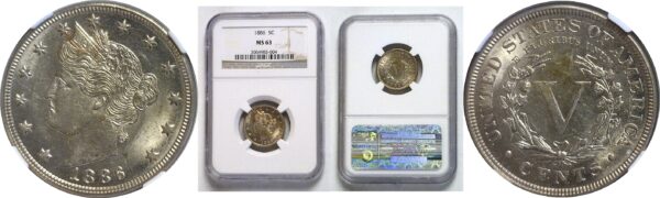 1886  Liberty Nickel.  -  NGC MS-63.