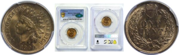 1909-S.  Indian Head Cent.  -  PCGS. MS-64. RB. CAC