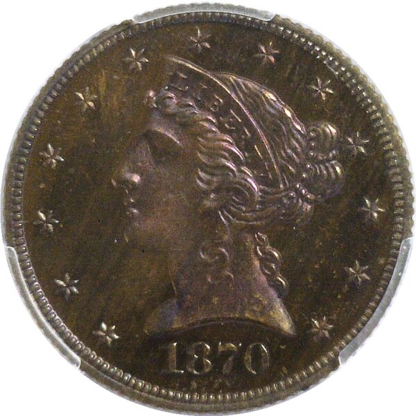 1870.  $5 Pattern. PCGS. PR-66. BN. J-1032. - Image 2