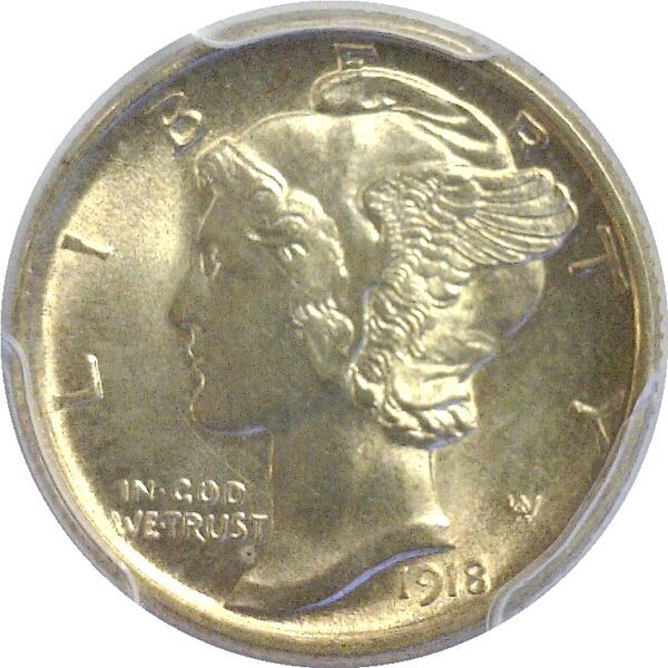 1918-D Mercury Dime  -  PCGS MS-65 CAC - Image 2