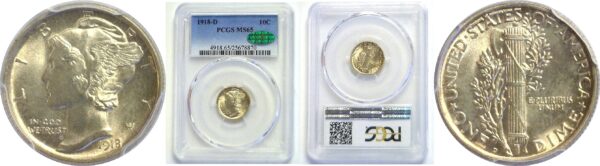 1918-D Mercury Dime  -  PCGS MS-65 CAC