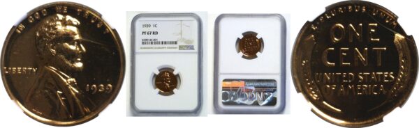 1939.  Lincoln Cent. NGC. PR-67. RD.