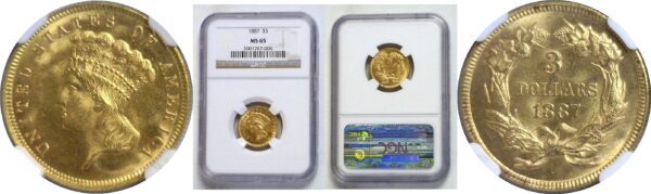 1887 $3 Princess  -  NGC MS-65.