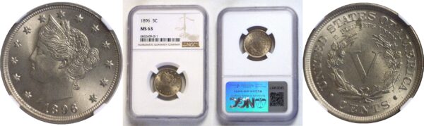 1896  Liberty Nickel   -   NGC. MS-63.