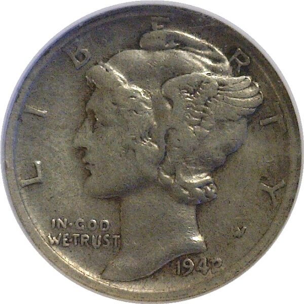 1942/1 Mercury Dime  -  NGC VF-35 - Image 2