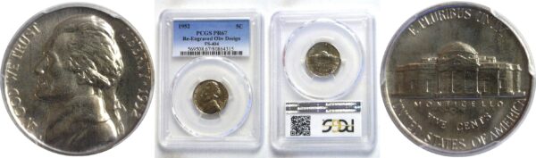 1952.  Jefferson Nickel. -  PCGS. PR-67.