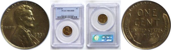 1925-D.  Lincoln Cent. PCGS. MS-64. RB.
