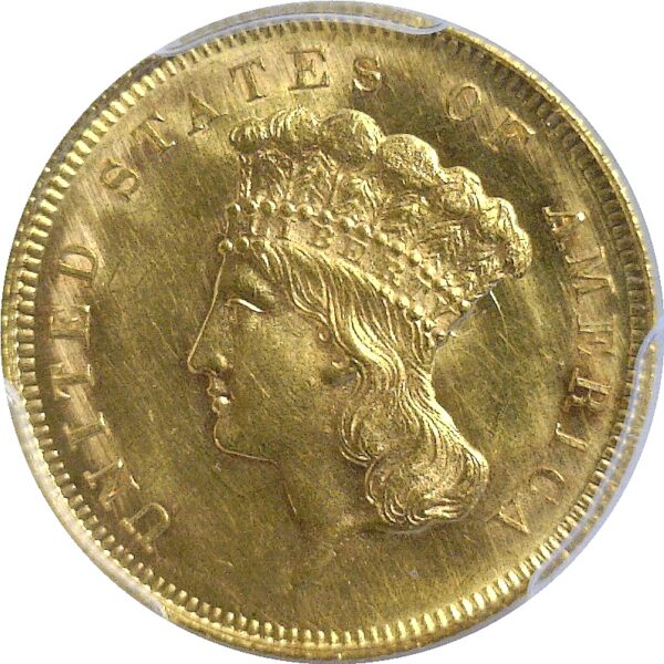 1863 $3 Princess. -  PCGS. MS-64. - Image 2