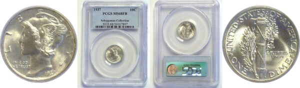 1937 Mercury Dime  -  PCGS MS-68 FB