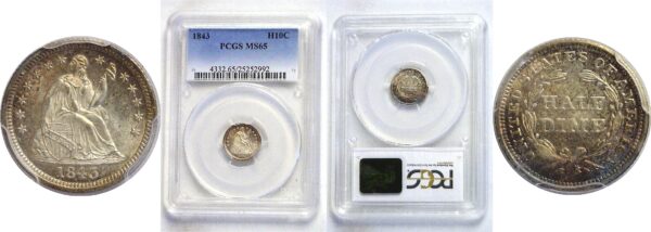 1843  Seated Liberty Half Dime.  -  PCGS. MS-65.