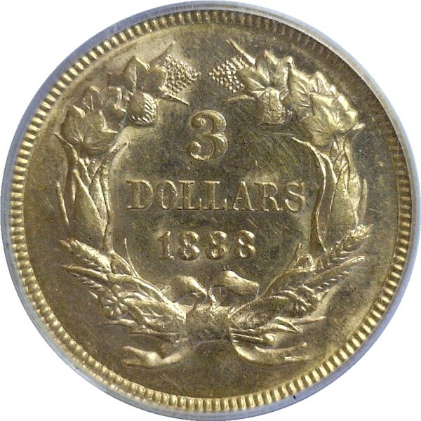 1888  $3 Princess  -   PCGS. MS-62. - Image 3