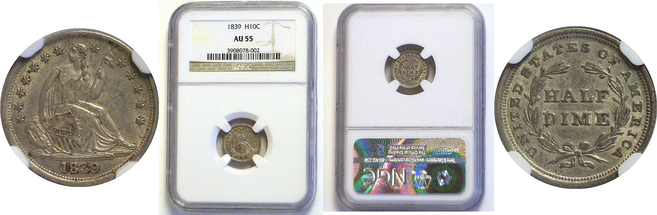 1839 silver fashion dime