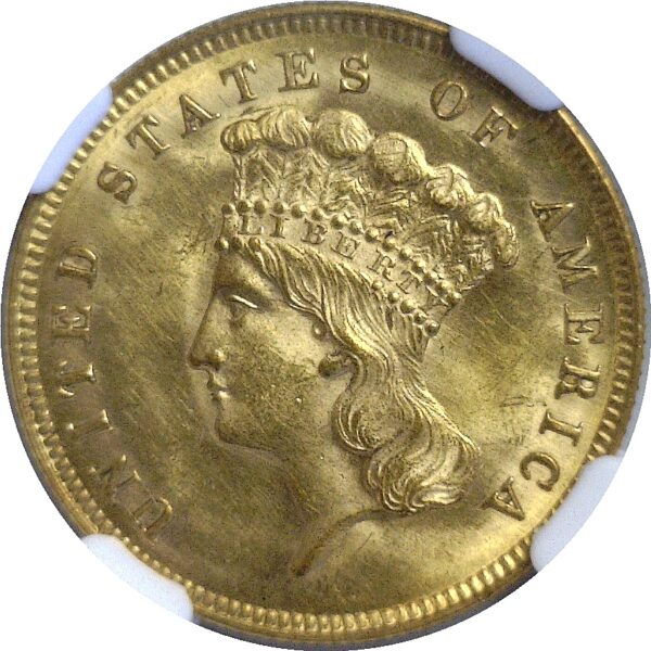 1859 $3 Princess  -  NGC. MS-63. - Image 2