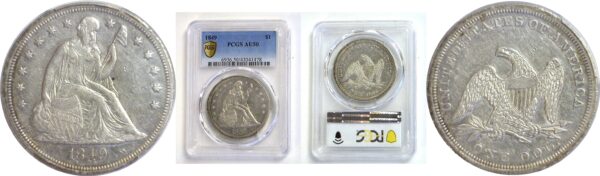 1849 Seated Liberty Dollar   -   PCGS AU-50
