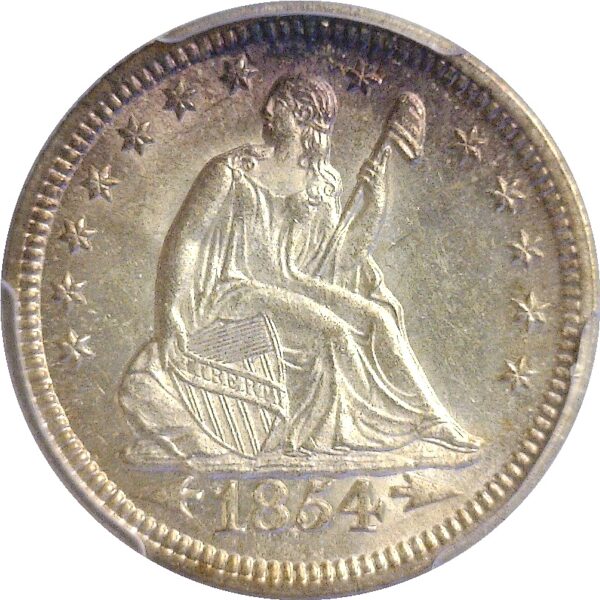 1854-O.  Seated Liberty Quarter. PCGS. MS-64. - Image 2