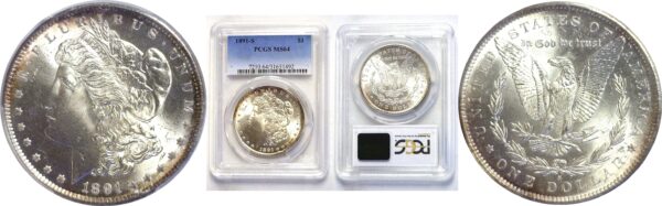 1891-S  Morgan Dollar.  -  PCGS MS-64.
