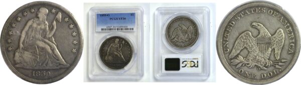 1859-O Seated Liberty Dollar.  -   PCGS VF-30