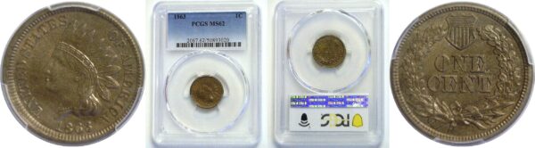 1863 Indian Head Cent. -  PCGS MS-62