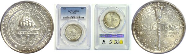 1936 Norfolk Commemorative Half Dollar  -  PCGS MS-66