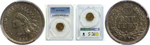 1862 Indian Head Cent  -  PCGS MS-62