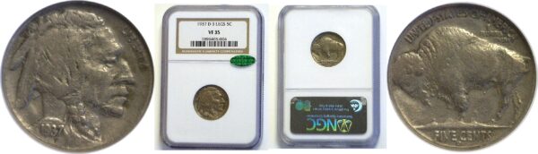 1937-D 3-legged. Buffalo Nickel  -  NGC VF-35  CAC