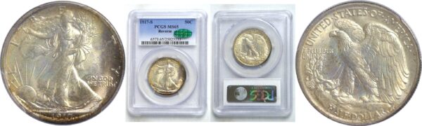 1917-S Rev.  Walking Liberty Half Dollar.  -  PCGS. MS-65. CAC