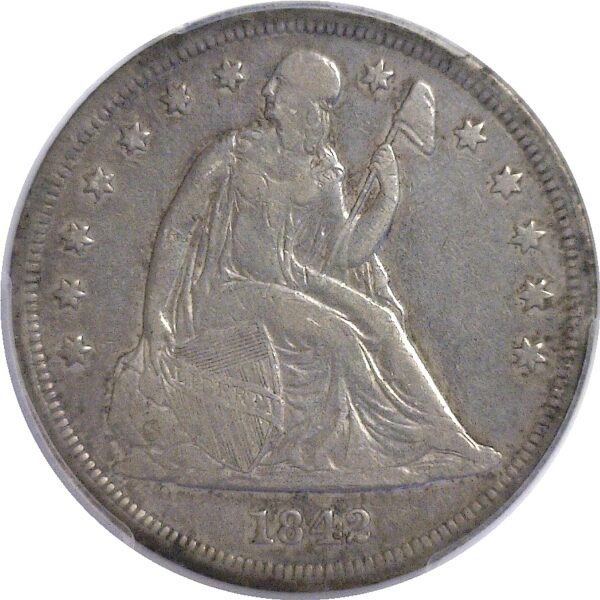 1842 Seated Liberty Dollar  -  PCGS VF-30 - Image 2