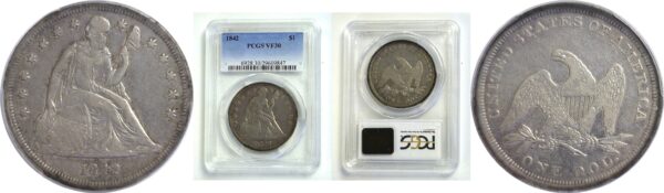 1842 Seated Liberty Dollar  -  PCGS VF-30