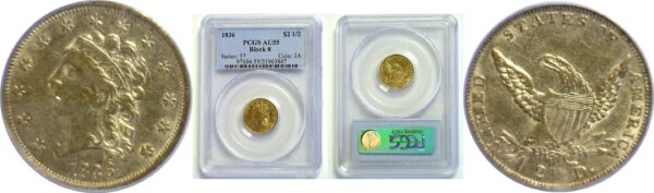 1836 $2 1/2 Classic. -  PCGS AU-55