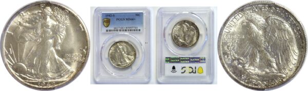 1942-S  Walking Liberty Half Dollar   -   PCGS. MS-66+.