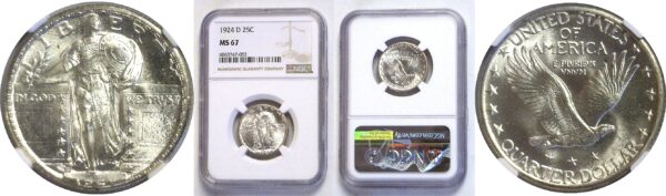 1924-D.  Standing Liberty Quarter.   -   NGC. MS-67.