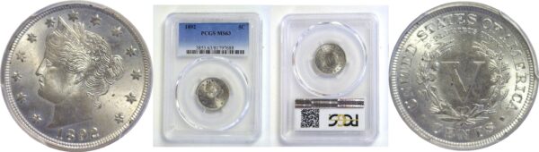 1892 Liberty Nickel  -  PCGS MS-63