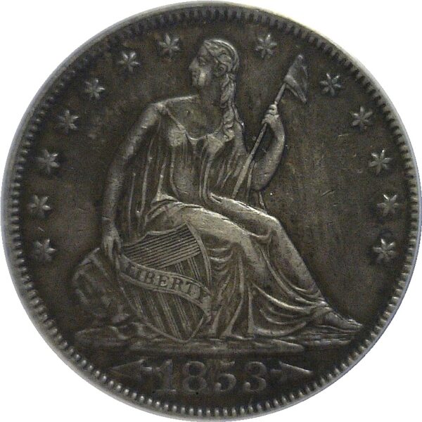 1853 Seated Liberty Half Dollar  -  ANACS AU-50 - Image 2