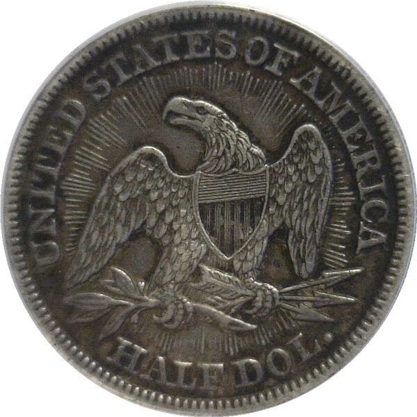 1853 Seated Liberty Half Dollar  -  ANACS AU-50 - Image 3