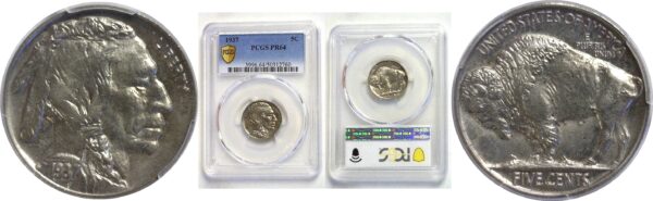 1937.  Buffalo Nickel. PCGS. PR-64.